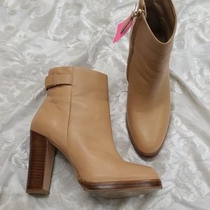 ZARA almond nude high heel booties 37 6.5